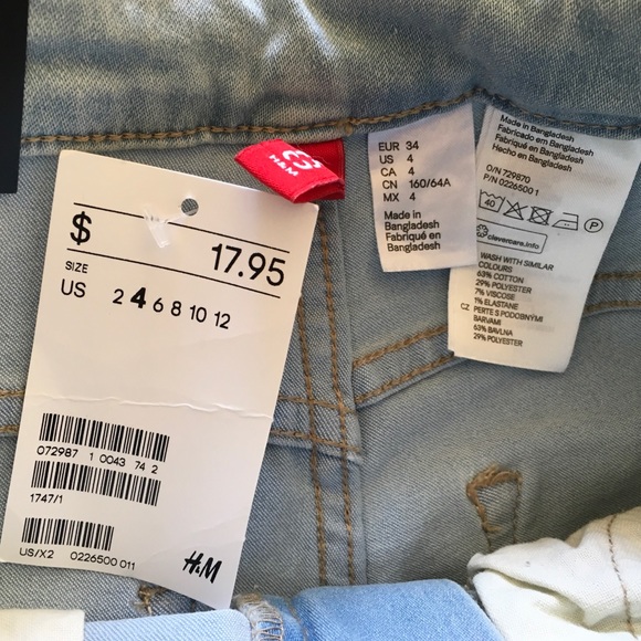 H&M Light Wash Denim Shorts Sz 4 NWT - Picture 7 of 7